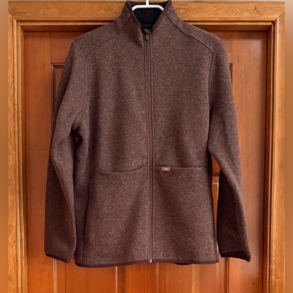 Figs Espresso On Shift Sweater Knit Jacket
